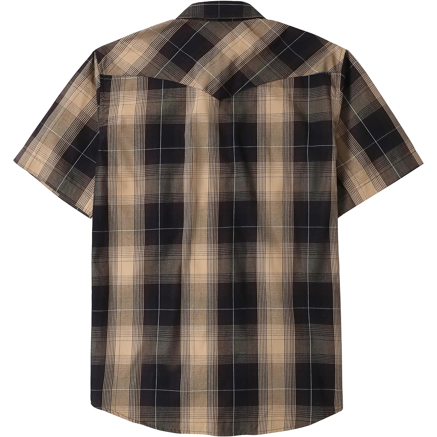 Dubinik® Western Shirts For Men Short Sleeve Plaid Pearl Snap Shirts For Men Button Up Shirt Cowboy Casual Work Shirt