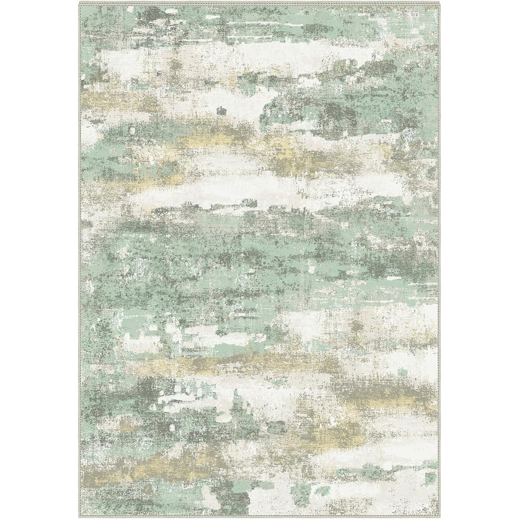 BEIMO Area Rugs 5x7 for Living Room Bedroom, Modern Abstract Machine Washable Large Light Green Rug Soft Rug, Low Pile Floor Carpet with Non Slip Backing for Dining Room