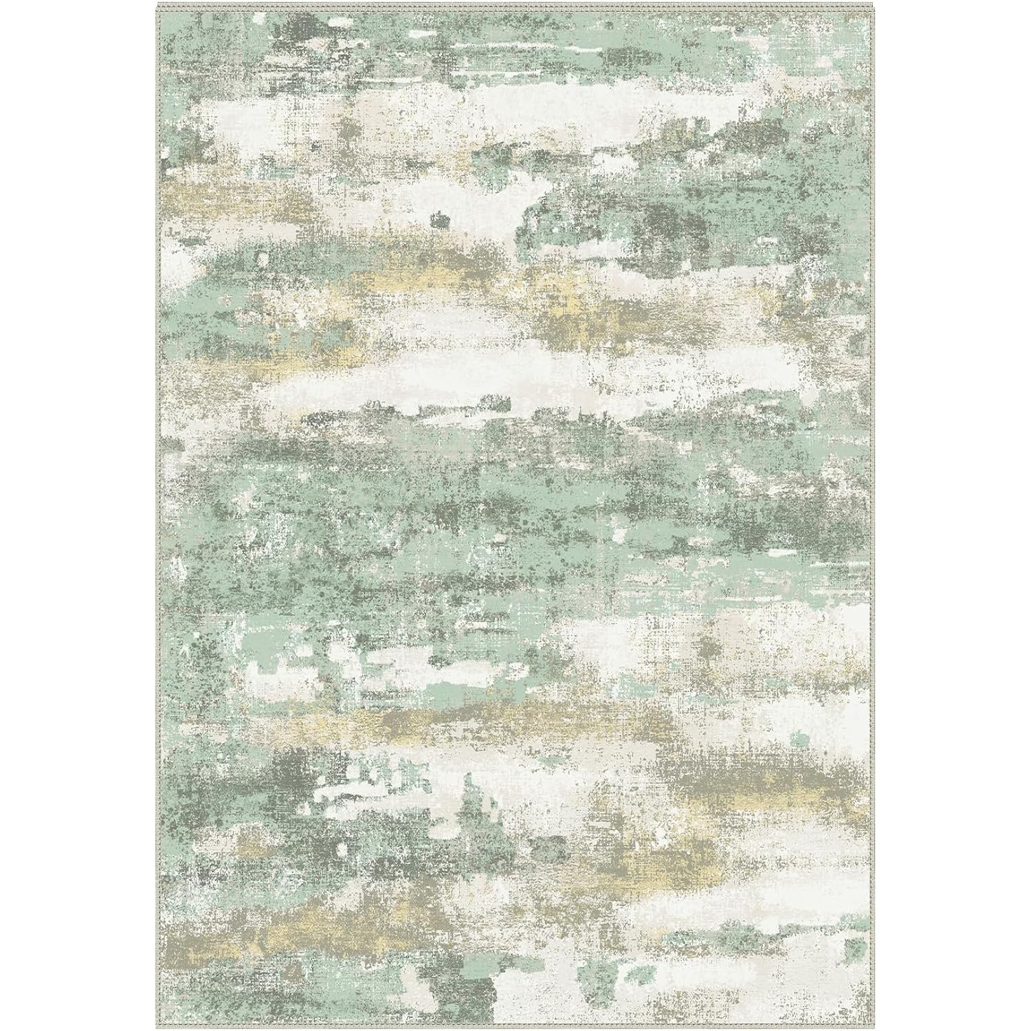 BEIMO Area Rugs 5x7 for Living Room Bedroom, Modern Abstract Machine Washable Large Light Green Rug Soft Rug, Low Pile Floor Carpet with Non Slip Backing for Dining Room