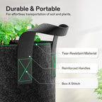 Vivosun 5-Pack 5 Gallon Grow Bags Heavy Duty 300G Thickened Nonwoven Plant Fabric Pots With Handles