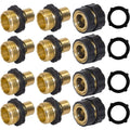Hourleey 3/4 Inch Garden Hose Quick Connector, 4 Pcs Female & 8 Pcs Male Of No Leak Quick Connect Hose Fittings