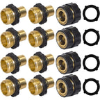 Hourleey 3/4 Inch Garden Hose Quick Connector, 4 Pcs Female & 8 Pcs Male Of No Leak Quick Connect Hose Fittings