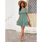 Ueal Womens Cute Floral Smocked V Neck Flutter Sleeve Sundress With Pockets Casual Spring Summer Dresses For Women 2026