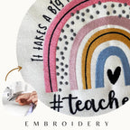 THEBUSSA Teacher Appreciation Gifts - Embroidery Teacher Gifts for Women - Graduation, Retirement, Birthday Tote Bag