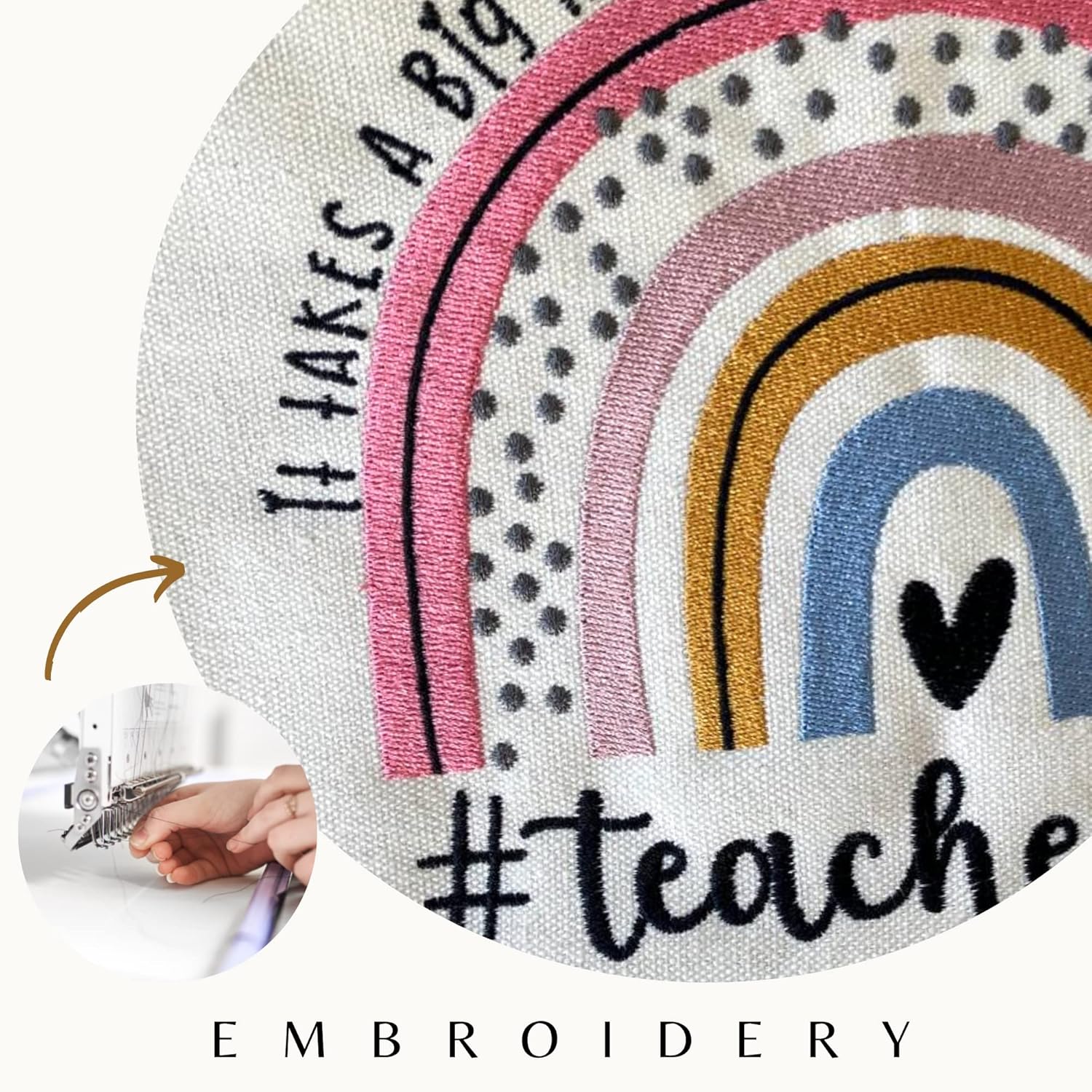 THEBUSSA Teacher Appreciation Gifts - Embroidery Teacher Gifts for Women - Graduation, Retirement, Birthday Tote Bag