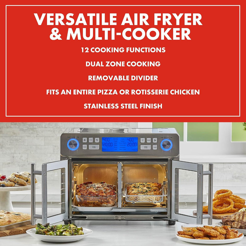 Emeril Lagasse Dual Zone 360 Air Fryer Oven Combo With French Door, 25 Qt Extra Large, Cook Two Foods In Different Ways, Up To 60% Faster From Frozen To Finish