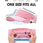 SUNMECI Mesh Breathable Sports Visor - Men Women Adjustable Lightweight Quick Dry Sun Hat for Tennis, Golf, Running