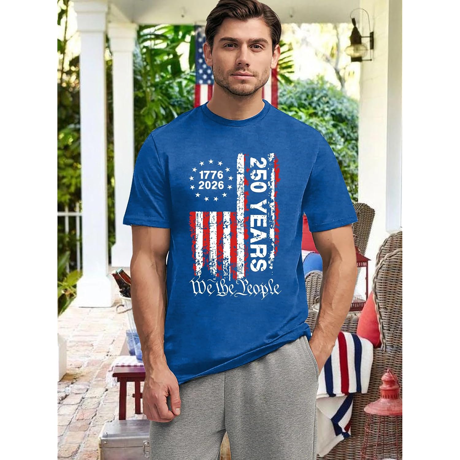 250Th Anniversary Usa Shirts For Men American Flag T-Shirt 4Th Of July Shirt 250 Years Birthday Patriotic Tops