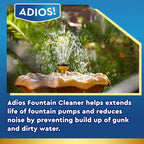 Adios! Fountain Cleaner And Clarifier, Outdoor And Indoor Treatment (16Oz) | Natural And Safe For Birds, Clears And Treats Water, Cleans Waterfalls And Water Features, Approved For Stone And Metal