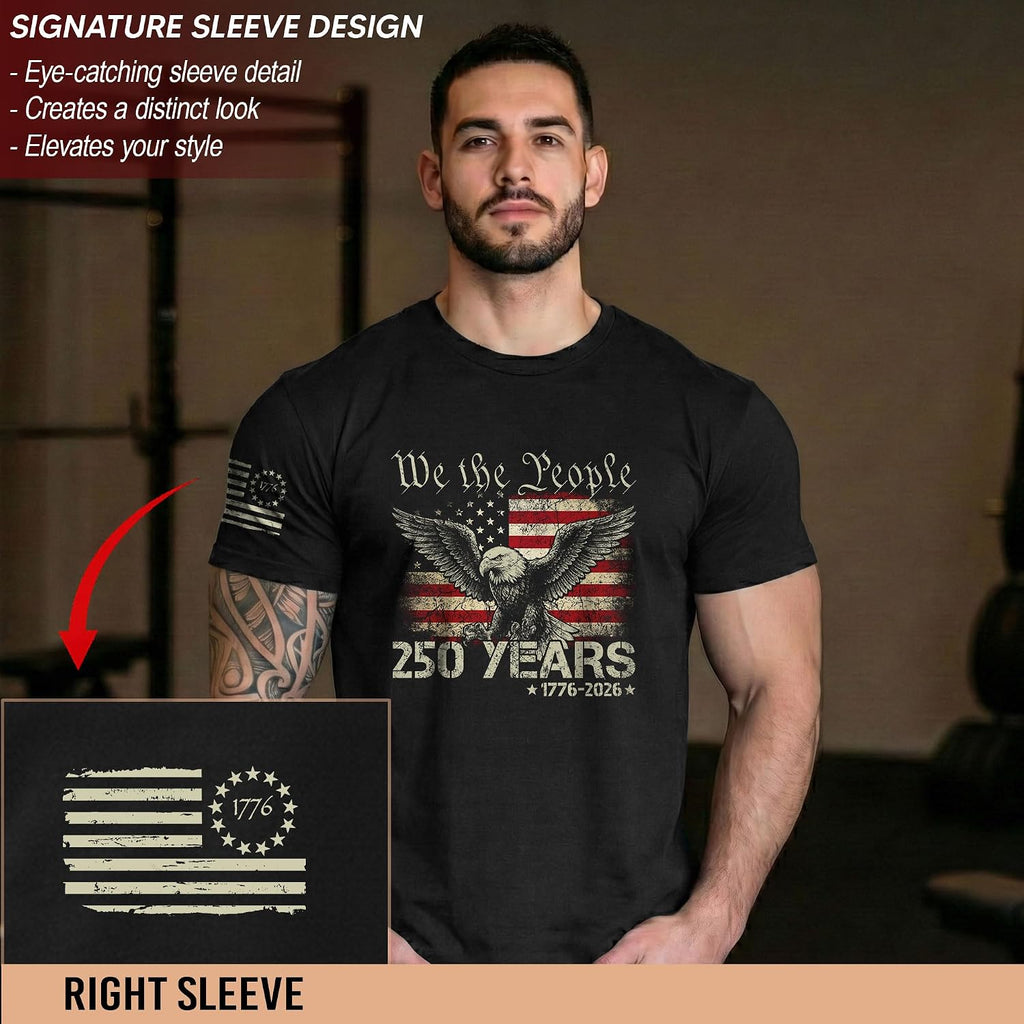 250Th Anniversary Usa T-Shirt, Patriotic Shirts For Men | This Patriotic 1776-2026 Shirt Honors The Historic Anniversary Milestone, Delivering A Classic Graphic Tee For Men.