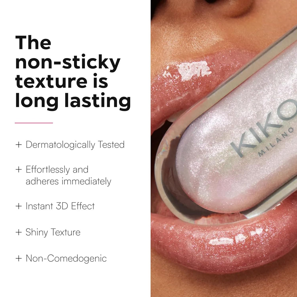 KIKO Milano 3D Hydra Lip Gloss – High Shine, Hydrating, Plumping, Non-Sticky, Moisturizing Lip Makeup