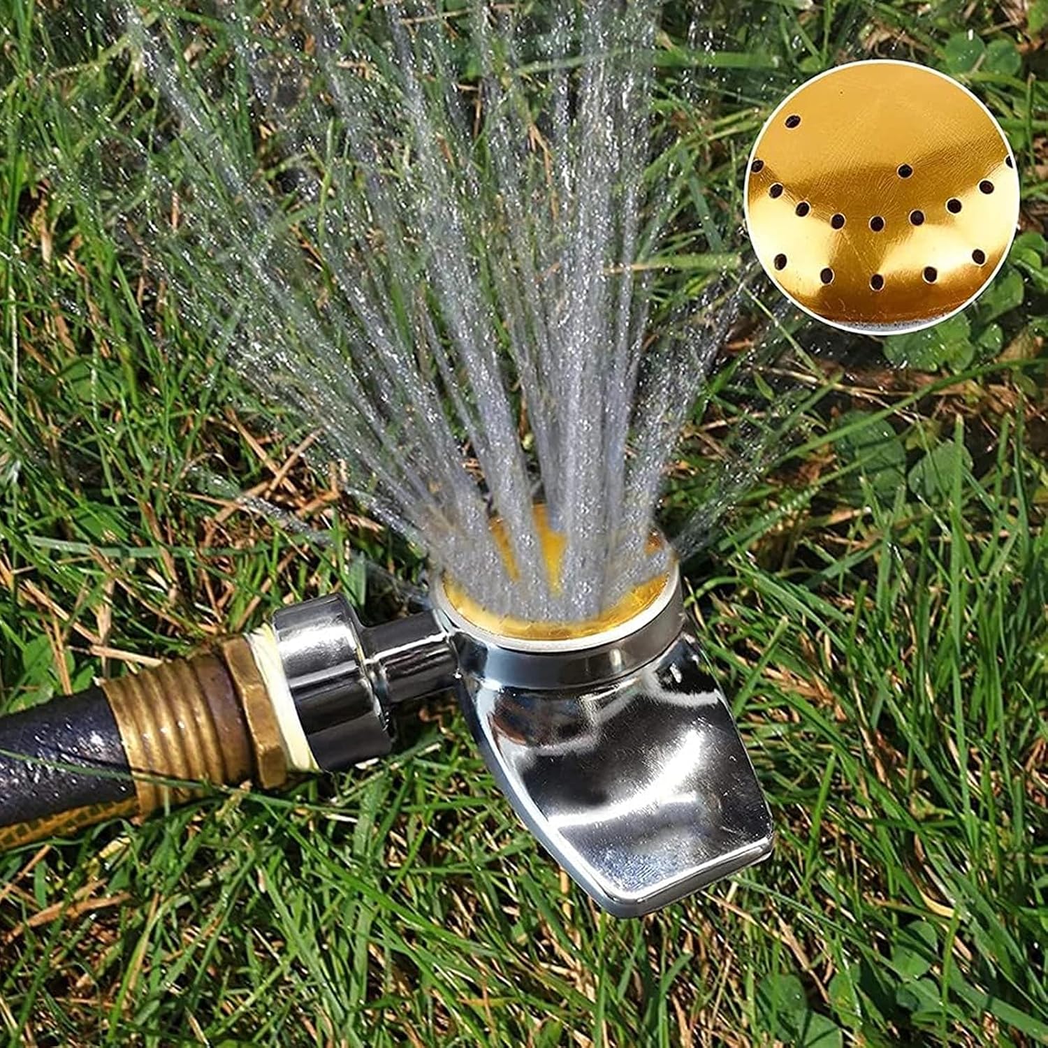 360 Degree Metal Spot Sprinkler,Small Sprinkler Garden For Small Areas | Lawn Sprinklers For Yard Circle Pattern With Gentle Water Flow Garden Watering (1, Yellow)