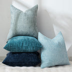 Pack Of 4 Throw Pillow Covers 18X18 Inch Blue Series Boho Cushion Covers Decorative Farmhouse Pillow Covers For Couch Bed Sofa Living Room Home Decor Soft Square Pillowcase