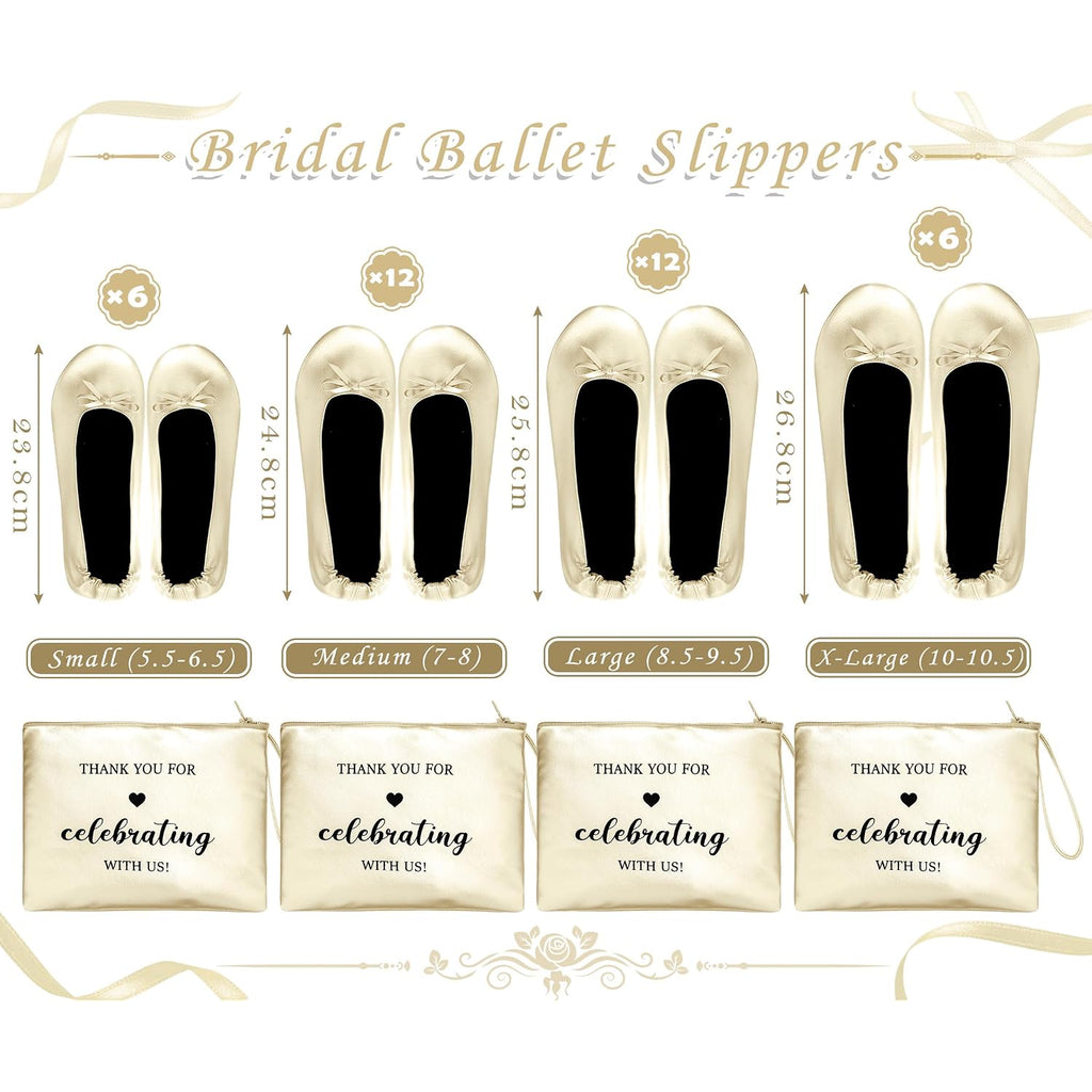 Wedding Foldable Flats Dancing Shoes Bulk Women'S Roll Up Ballet Flats Wedding Party Slippers For Bridesmaids Guests