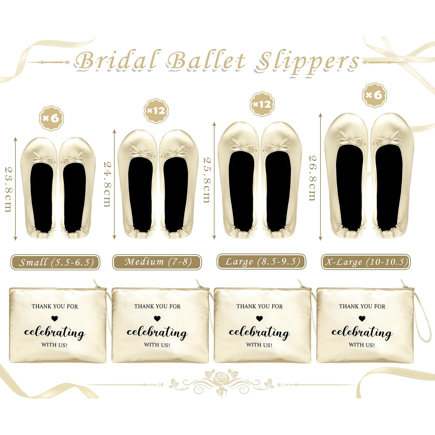 Wedding Foldable Flats Dancing Shoes Bulk Women'S Roll Up Ballet Flats Wedding Party Slippers For Bridesmaids Guests