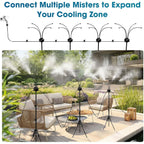 5.3Ft Standing Misters For Outside Patio,Misting Cooling System With 26.5Ft Water Line & 6 Brass Nozzles,Adjustable Height Portable Water Mister For Patio, Bbq, Pool, And Water Activities