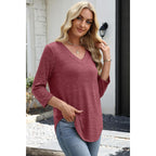 Wiholl 3/4 Length Sleeve Womens Tops Lightweight Summer Outfits Plus Size Casual T-Shirts