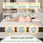 Ottomanson 9" Hybrid Twin Mattress - Firm - Made In Usa - Individually Pocketed Coils & Certipur-Us Foam - Fiberglass-Free - Bed In A Box