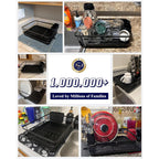 Kitsure Dish Drying Rack for Kitchen Counter, Stainless Steel Sink Organization and Storage Essentials with Cutlery Holder, Home and Appartment Decor, 12''W x 15.5''L, Black
