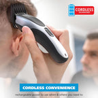 Wahl Clippers Home Pro Cordless Rechargeable Hair Clippers for Men with Precision Haircutting Blades & Secure Snap-N-Lock Attachment Guards – Model 3028835