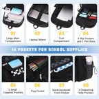 Mesh Backpack For School Heavy Duty See Through Net Bookbag Girls Boys Semi-Transparent Net Back Pack For Beach, Swimming, Sports, Work, Travel (Black)