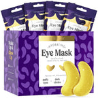Dermora Golden Glow Under Eye Patches - 50 Pairs Individually Packed, Hydrating Soft Gel Eye Masks For Puffiness, Wrinkles, Dark Circles & Fine Lines, Glowing Skin, Travel Friendly