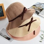 Sun Beach Hats for Women, Summer UPF 50+ UV Sun Protection Wide Brim Woven Hat Foldable Packable Knitted Cap
