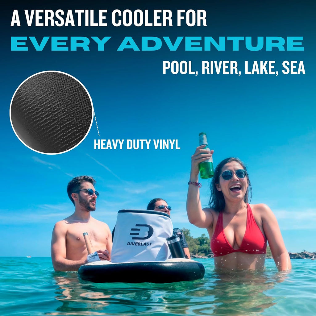 Floating Cooler For Pool, Lake, River & Kayak - Holds Up To 24 Cans With Ice - Leakproof Insulated Cooler For River Floating