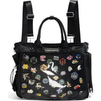 Large Ita Backpack Shoulder Tote Bag Crossbody Handbags With Insert,Kawaii Ita Purse,For Pin Display,Kpop Fan Anime (Pins Not Included) (Black)