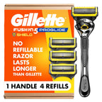 Gillette ProGlide Shield Men's Razor, 5-Blade Razor with Precision Trimmer, 1 Handle and 4 Refills