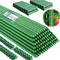 Fabulas Garden Stakes 16 Inch 70 Pack, Diy 4Ft 5Ft 6Ft 7Ft 8Ft Tomato Stakes Plastic Coated Metal Plant Sticks Stakes Supports With 40 Connectors 30 Rotatable Clips For Indoor Outdoor Plants Vegetable