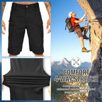 Jessie Kidden Mens Tactical Stretch Outdoor Cargo Shorts Wear Resistant Rip Stop Work Hiking Fishing Shorts