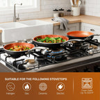 Gotham Steel 9.5 Inch Copper Non Stick Frying Pans, Ceramic Non Toxic Frying Pans Nonstick Skillet Made Without PFOA PFOS, Lightweight, Stay Cool Handle, Oven and Dishwasher Safe