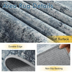 6x9 Ft Large Area Rugs for Living Room, Soft Non-Slip Washable Rugs Modern Abstract Pattern Carpet for Bedroom Indoor Floor Nursery Home Decor (Blue)