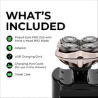 Skull Shaver Pitbull Gold PRO GX5 — Head & Face Shaver for Bald Men | Cordless Wet/Dry Rotary Razor
