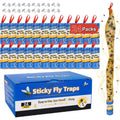 24 Pack Fly Strips Indoor Hanging Fruit Fly Trap Outdoor Sticky | Gnat Traps Fly Tape Fly Paper For Bug, Insect, Pest, Mosquito Fly Ribbon For Orchard Farm Garage Kitchen