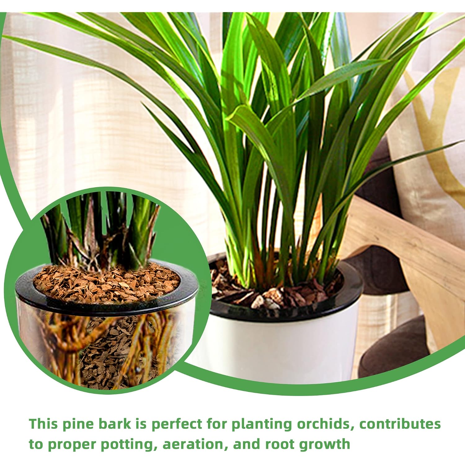 9 Qt Organic Orchid Potting Bark -Natural Mulch For Potted Plants, Root Development Of Orchid Plants And Garden Soil Amendment Mix