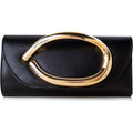 Clutch Purses For Women - Evening Bag With Chain Elegant Dressy Formal Handbag Metal Handle Purse