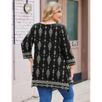 IN'VOLAND Plus Size Tops for Women 3/4 Sleeve Shirts Tunic Tops to Wear with Leggings Loose Fit Summer Fall Clothes