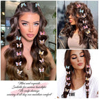 20Pcs Glitter Hair Clips for Kids - Moving Fairy Accessories for Women, Girls Colorful Hair Clips 90s (Brown)