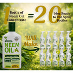 Neem Oil Spray For Plants (Makes 320 Fl Oz)- Pure Cold Pressed Neem Oil | Indoor & Outdoor