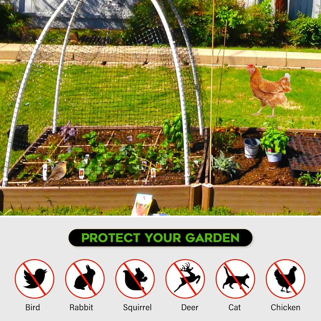 Deer Fence Netting Garden Netting Bird Netting - 7X100Ft Uv-Protected Garden Fence For Plant With 3/4" Fine Mesh - Includes 10 Stakes & 50 Zip Ties For Easy Installation