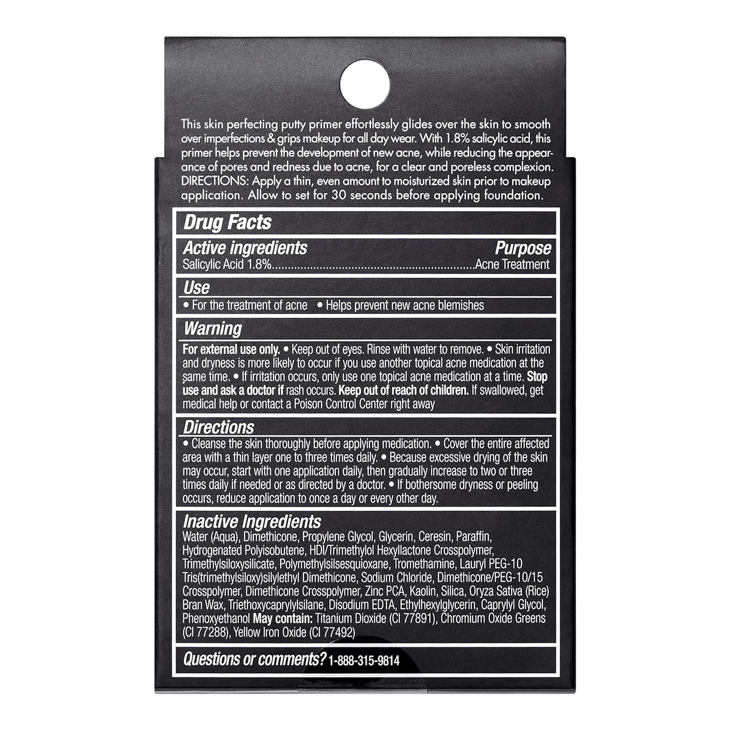 e.l.f. Acne Fighting Putty Primer, Infused with 1.8% Salicylic Acid, Helps Prevents Future Breakouts & Helps Reduce Redness, Minimizes Appearance of Pores, Preps & Primes Skin, 0.74 Oz (21g)