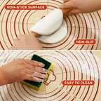 26X16 Inch Extra Thick Silicone Baking Mat With Measurements, Non-Slip And Reusable - For Cookies, Bread, Pastry