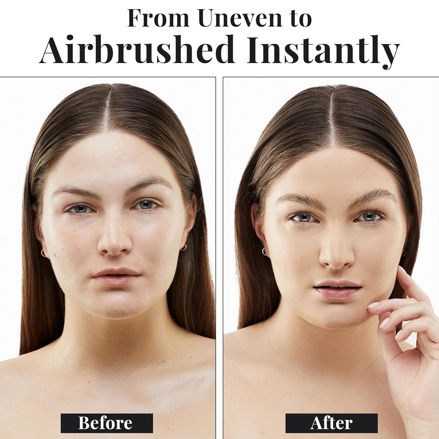 Jerome Alexander MagicMinerals AirBrush Foundation – 2 Piece Set with Airbrush Foundation and Kabuki Brush - Spray Makeup with Anti-aging Ingredients for Smooth Radiant Skin - Medium Dark
