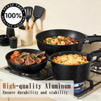 Umite Chef 21Pcs Pots And Pans Set Non Stick, Nonstick Ceramic Cookware Sets Detachable Handle, Non Toxic Healthy Induction Cookware, Kitchen Cooking Set, With Frying Pans Set, Dishwasher/Oven Safe