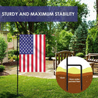 Garden Flag Holder Stand, Premium Yard Flag Holder Weather-Proof Metal Powder-Coated Flagpole With Clip And Stopper For Christmas Garden Flag, Outdoor Garden Decor Decoration