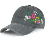 HOVEOX Flower Baseball Cap Embroidered Hat Baseball Cap Women's Hats Trendy Embroided Flower Gift for Woman