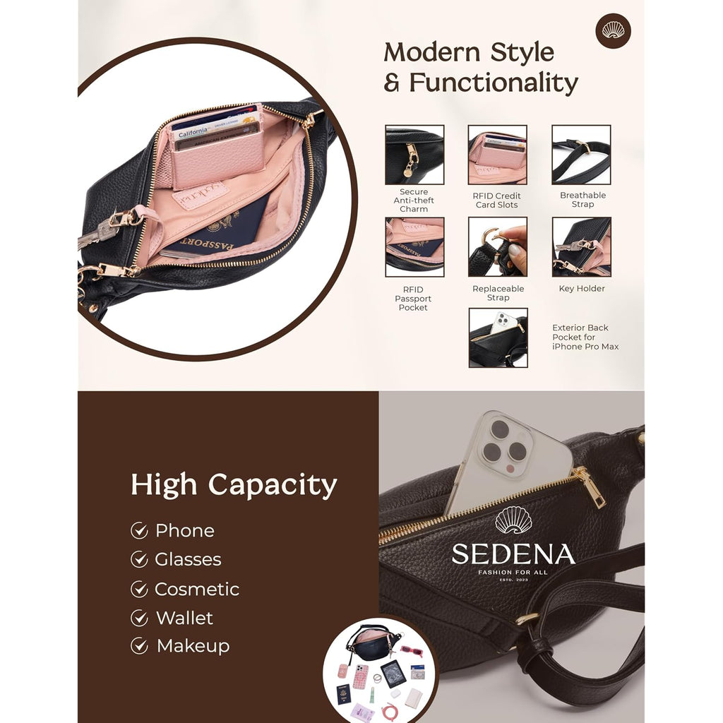 Anti Pickpocket Bag - Rfid Crossbody Bag For Travel, Adjustable Strap Multiple Compartments Anti Theft Crossbody Bags For Women Vegan Travel Size Essentials Crossbody Bags For Women Large Size