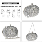 Womens Sparkly Rhinestone Glitter Clutch Purse Evening Handbag Shoulder Bag for Wedding Party Prom